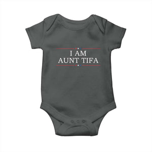 Funny I Am Aunt Tifa Baby Onesie Political Satire Stars And Stripes TS11 Dark Heather Print Your Wear