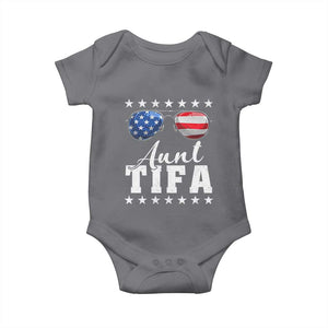 Funny Aunt Tifa Baby Onesie Political Satire American Flag Sunglasses TS11 Charcoal Print Your Wear
