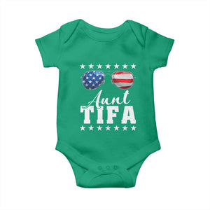 Funny Aunt Tifa Baby Onesie Political Satire American Flag Sunglasses TS11 Irish Green Print Your Wear