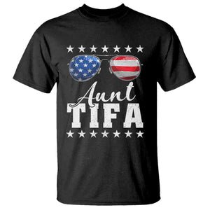Funny Aunt Tifa T Shirt Political Satire American Flag Sunglasses TS11 Black Print Your Wear