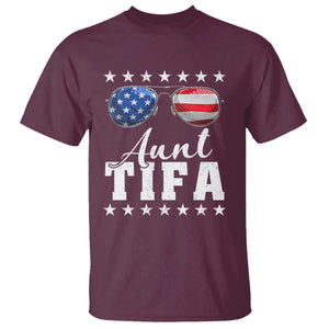Funny Aunt Tifa T Shirt Political Satire American Flag Sunglasses TS11 Maroon Print Your Wear