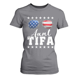 Funny Aunt Tifa T Shirt For Women Political Satire American Flag Sunglasses TS11 Charcoal Print Your Wear
