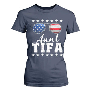 Funny Aunt Tifa T Shirt For Women Political Satire American Flag Sunglasses TS11 Navy Print Your Wear