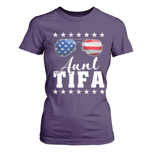 Funny Aunt Tifa T Shirt For Women Political Satire American Flag Sunglasses TS11 Purple Print Your Wear
