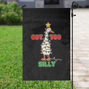 Funny Christmas Silly Goose Garden Flag Got Too Silly Goose Pun Humor Xmas Tree TS11 Print Your Wear