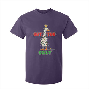 Funny Christmas Silly Goose T Shirt For Kid Got Too Silly Goose Pun Humor Xmas Tree TS11 Purple Print Your Wear