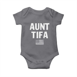Funny Aunt Tifa Baby Onesie Political Satire Vintage American Flag TS11 Charcoal Print Your Wear