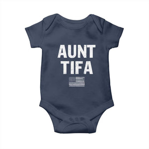 Funny Aunt Tifa Baby Onesie Political Satire Vintage American Flag TS11 Navy Print Your Wear