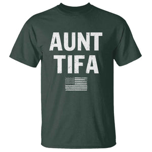 Funny Aunt Tifa T Shirt Political Satire Vintage American Flag TS11 Dark Forest Green Print Your Wear