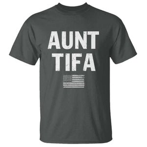 Funny Aunt Tifa T Shirt Political Satire Vintage American Flag TS11 Dark Heather Print Your Wear