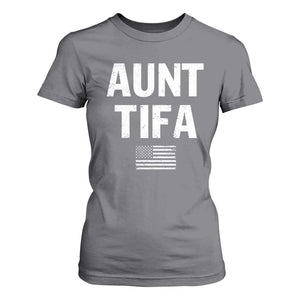 Funny Aunt Tifa T Shirt For Women Political Satire Vintage American Flag TS11 Charcoal Print Your Wear