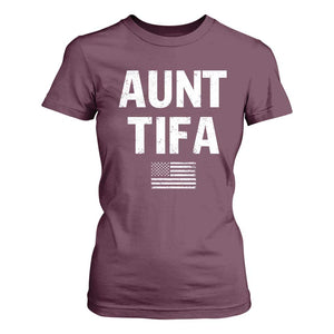 Funny Aunt Tifa T Shirt For Women Political Satire Vintage American Flag TS11 Maroon Print Your Wear