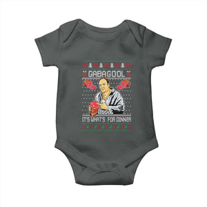 Funny Christmas Mafia Baby Onesie Gabagool It Is Whats For Dinner Gangster Movie TS11 Dark Heather Print Your Wear