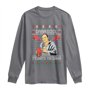 Funny Christmas Mafia Long Sleeve Shirt Gabagool It Is Whats For Dinner Gangster Movie TS11 Charcoal Print Your Wear