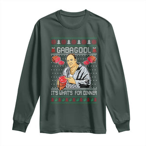 Funny Christmas Mafia Long Sleeve Shirt Gabagool It Is Whats For Dinner Gangster Movie TS11 Dark Forest Green Print Your Wear