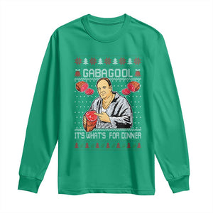 Funny Christmas Mafia Long Sleeve Shirt Gabagool It Is Whats For Dinner Gangster Movie TS11 Irish Green Print Your Wear