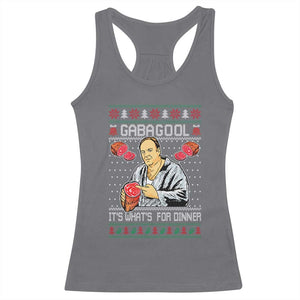 Funny Christmas Mafia Racerback Tank Top Gabagool It Is Whats For Dinner Gangster Movie TS11 Charcoal Print Your Wear