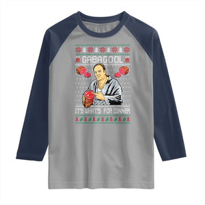 Funny Christmas Mafia Raglan Shirt Gabagool It Is Whats For Dinner Gangster Movie TS11 Sport Gray Navy Print Your Wear