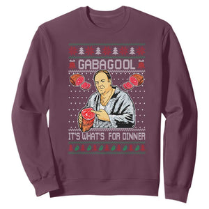 Funny Christmas Mafia Sweatshirt Gabagool It Is Whats For Dinner Gangster Movie TS11 Maroon Print Your Wear