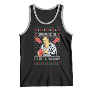 Funny Christmas Mafia Tank Top Gabagool It Is Whats For Dinner Gangster Movie TS11 Black Athletic Heather Print Your Wear