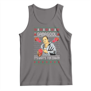 Funny Christmas Mafia Tank Top Gabagool It Is Whats For Dinner Gangster Movie TS11 Deep Heather Print Your Wear