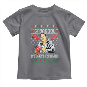 Funny Christmas Mafia Toddler T Shirt Gabagool It Is Whats For Dinner Gangster Movie TS11 Charcoal Print Your Wear