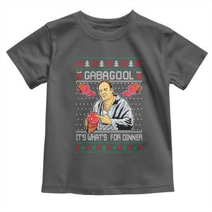 Funny Christmas Mafia Toddler T Shirt Gabagool It Is Whats For Dinner Gangster Movie TS11 Dark Heather Print Your Wear