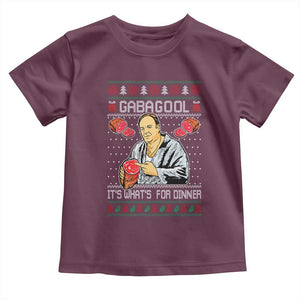Funny Christmas Mafia Toddler T Shirt Gabagool It Is Whats For Dinner Gangster Movie TS11 Maroon Print Your Wear