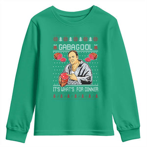 Funny Christmas Mafia Youth Sweatshirt Gabagool It Is Whats For Dinner Gangster Movie TS11 Irish Green Print Your Wear