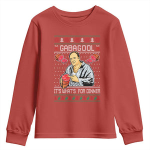 Funny Christmas Mafia Youth Sweatshirt Gabagool It Is Whats For Dinner Gangster Movie TS11 Red Print Your Wear