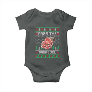Funny Pass The Gabagool Christmas Baby Onesie Italian Food TS11 Dark Heather Print Your Wear