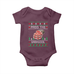 Funny Pass The Gabagool Christmas Baby Onesie Italian Food TS11 Maroon Print Your Wear