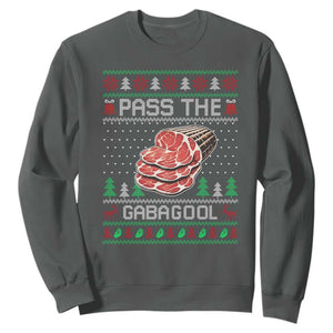 Funny Pass The Gabagool Christmas Sweatshirt Italian Food TS11 Dark Heather Print Your Wear