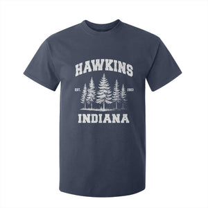 Funny Hawkins Sci Fi Lover T Shirt For Kid Indiana Strangers Pine Tree TS11 Navy Print Your Wear