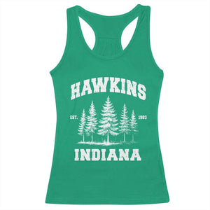 Funny Hawkins Sci Fi Lover Racerback Tank Top Indiana Strangers Pine Tree TS11 Irish Green Print Your Wear