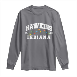 Funny Stranger Christmas Long Sleeve Shirt Hawkins Xmas Lights TS11 Charcoal Print Your Wear