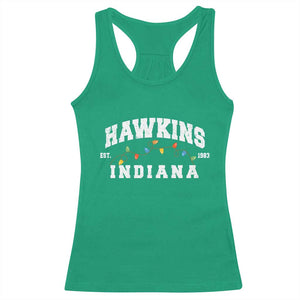 Funny Stranger Christmas Racerback Tank Top Hawkins Xmas Lights TS11 Irish Green Print Your Wear