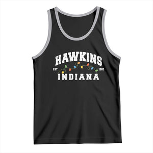 Funny Stranger Christmas Tank Top Hawkins Xmas Lights TS11 Black Athletic Heather Print Your Wear