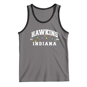 Funny Stranger Christmas Tank Top Hawkins Xmas Lights TS11 Deep Heather Black Print Your Wear