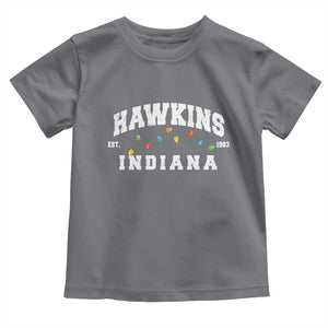 Funny Stranger Christmas Toddler T Shirt Hawkins Xmas Lights TS11 Charcoal Print Your Wear