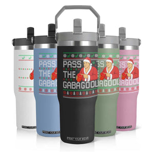 Funny Pass The Gabagool Christmas Flip Straw Tumbler Italian Food Xmas Mafia Gangster Movie TS11 Print Your Wear