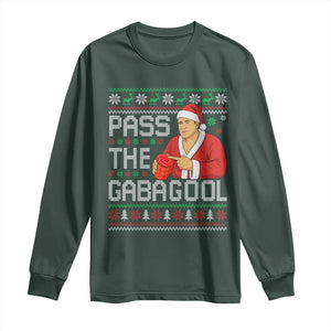 Funny Pass The Gabagool Christmas Long Sleeve Shirt Italian Food Xmas Mafia Gangster Movie TS11 Dark Forest Green Print Your Wear
