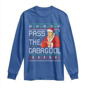 Funny Pass The Gabagool Christmas Long Sleeve Shirt Italian Food Xmas Mafia Gangster Movie TS11 Royal Blue Print Your Wear