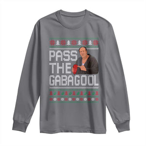 Funny Pass The Gabagool Christmas Long Sleeve Shirt Italian Food Xmas Mafia Movie TS11 Charcoal Print Your Wear