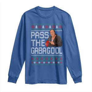 Funny Pass The Gabagool Christmas Long Sleeve Shirt Italian Food Xmas Mafia Movie TS11 Royal Blue Print Your Wear