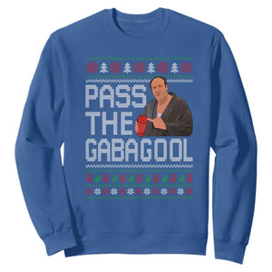 Funny Pass The Gabagool Christmas Sweatshirt Italian Food Xmas Mafia Movie TS11 Royal Blue Print Your Wear