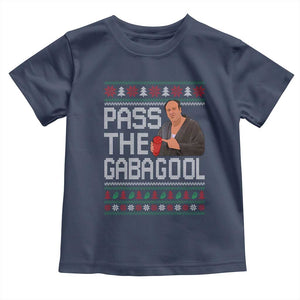 Funny Pass The Gabagool Christmas Toddler T Shirt Italian Food Xmas Mafia Movie TS11 Navy Print Your Wear