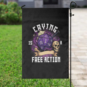 Funny RPG Gamer Crying Is A Free Action Garden Flag Vintage D20 Side Quests Tabletop TS11 Print Your Wear