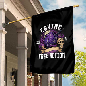 Funny RPG Gamer Crying Is A Free Action Garden Flag Vintage D20 Side Quests Tabletop TS11 Print Your Wear