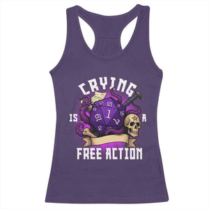Funny RPG Gamer Crying Is A Free Action Racerback Tank Top Vintage D20 Side Quests Tabletop TS11 Purple Print Your Wear